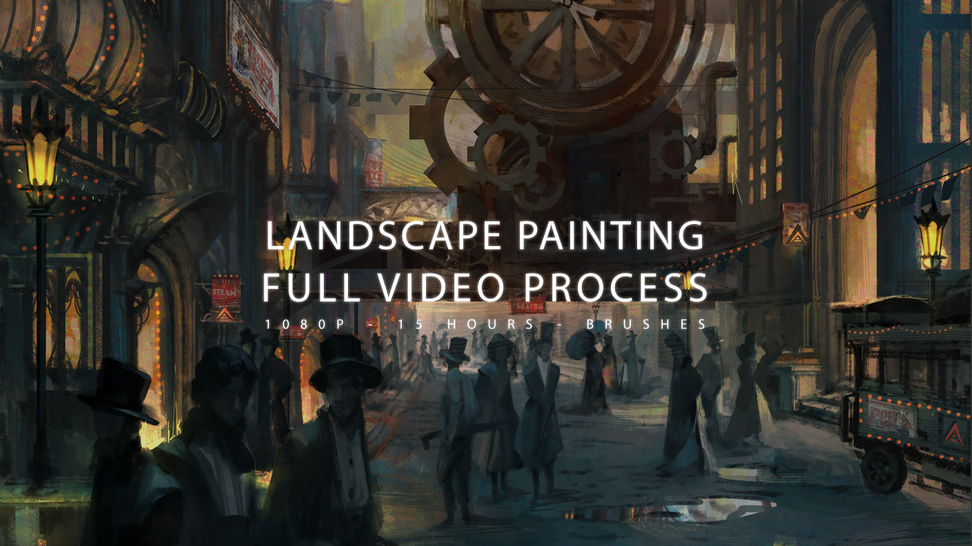 ArtStation ARK Landscape painting Full video process + Brushes